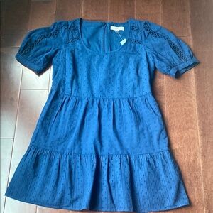 LOFT Blue Eyelet Dress